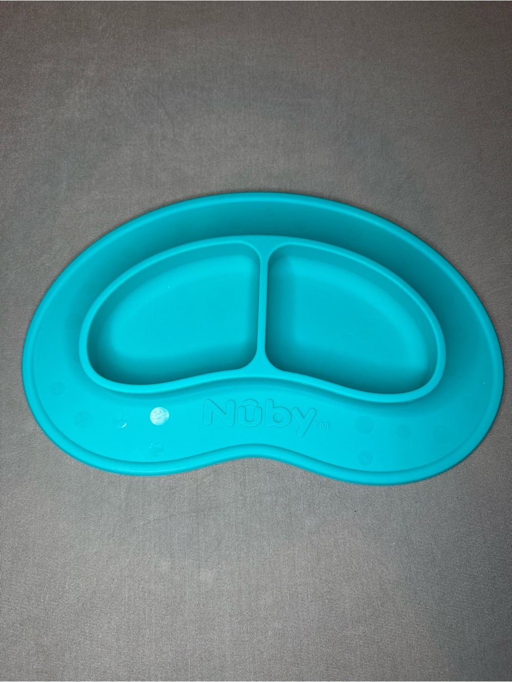 Nuby Silicone Suction Plate Divided Baby Toddler Feeding BPA Free Teal